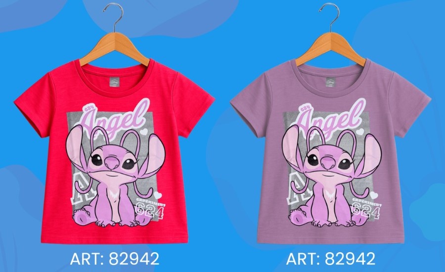DESCUENTO 15% LIQUIDACION DE TEMPORADA! IVER.  REMERA MANGAS CORTAS "ANGEL- STITCH" INV.