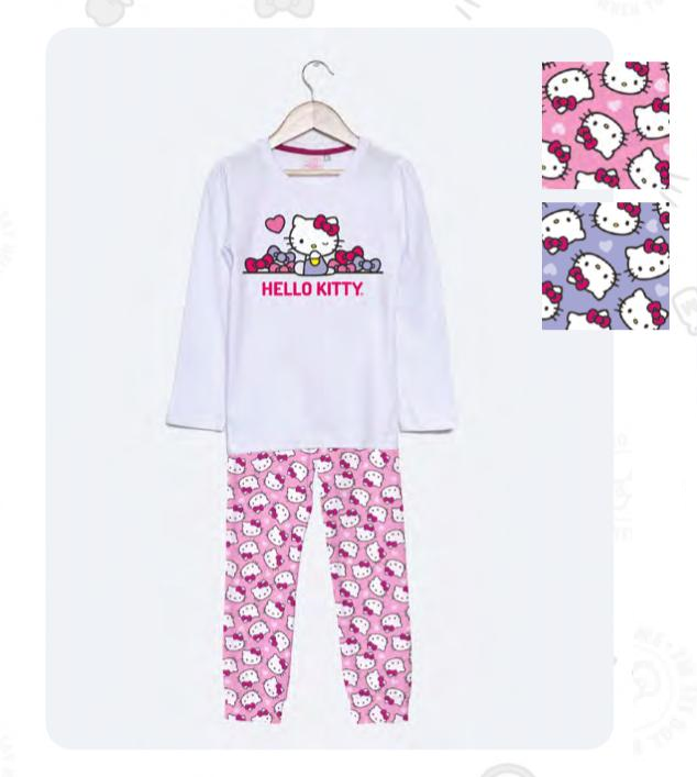 DESCUENTO 10% LIQUIDACION DE TEMPORADA!  INV. PIJAMA DE ALGODÓN Y MODAL ESTAMPADO "KITTY"