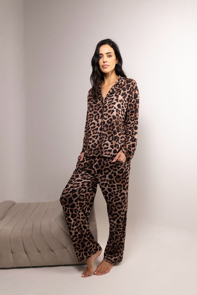 DESCUENTO 10% LIQUIDACION DE TEMPORADA!  INV. PIJAMA ABOTONADO ESTAMPADO ANIMAL PRINT