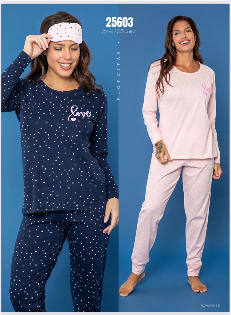 LIQUIDACION ! - INV. PIJAMA MUJER ESTAMPADO LUNARES