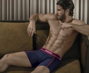 BOXER ALGODÓN Y LYCRA LISO CON DETALLE DE LINEAS