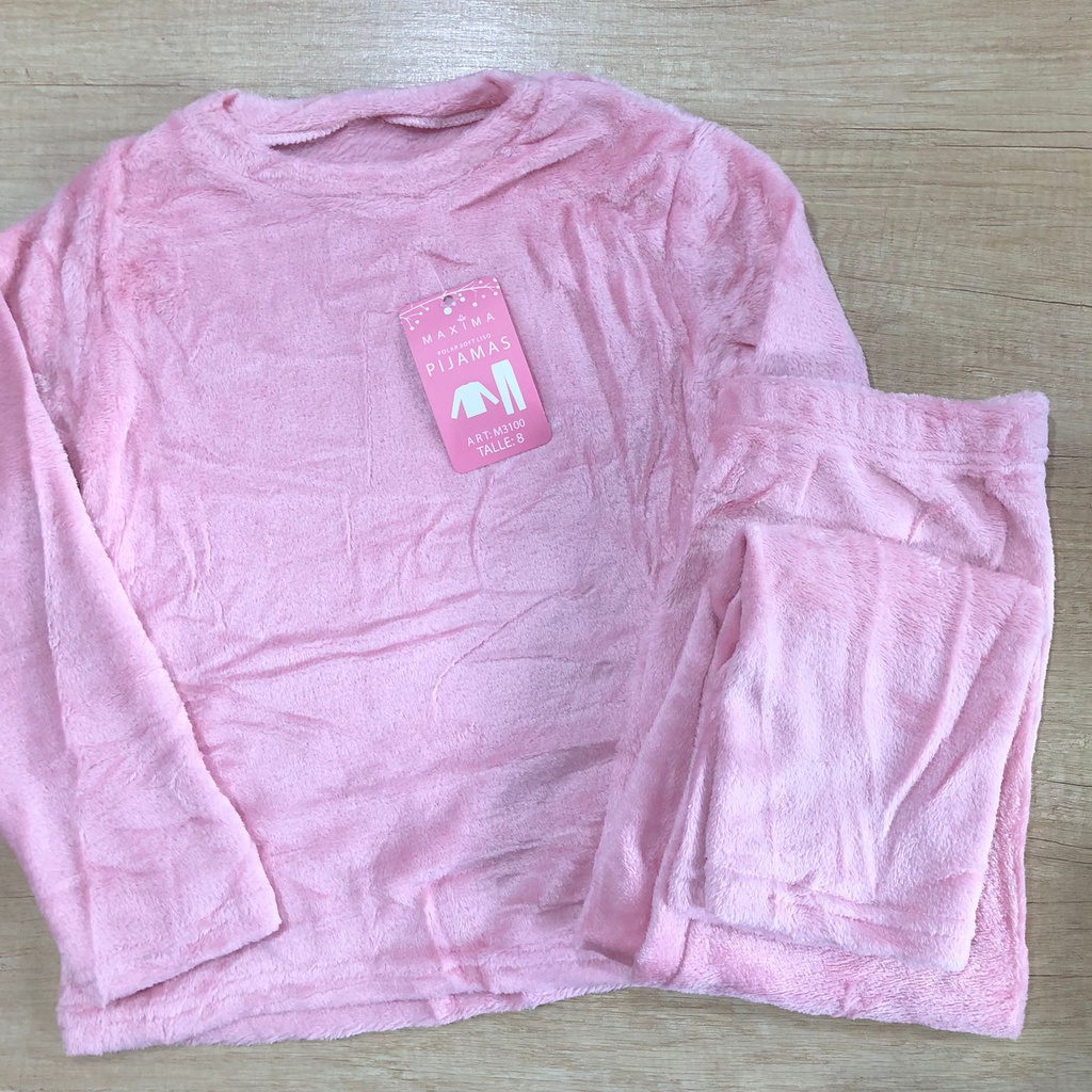 LIQUIDACION ! - INV. PIJAMA NENA LISO POLAR SOFT