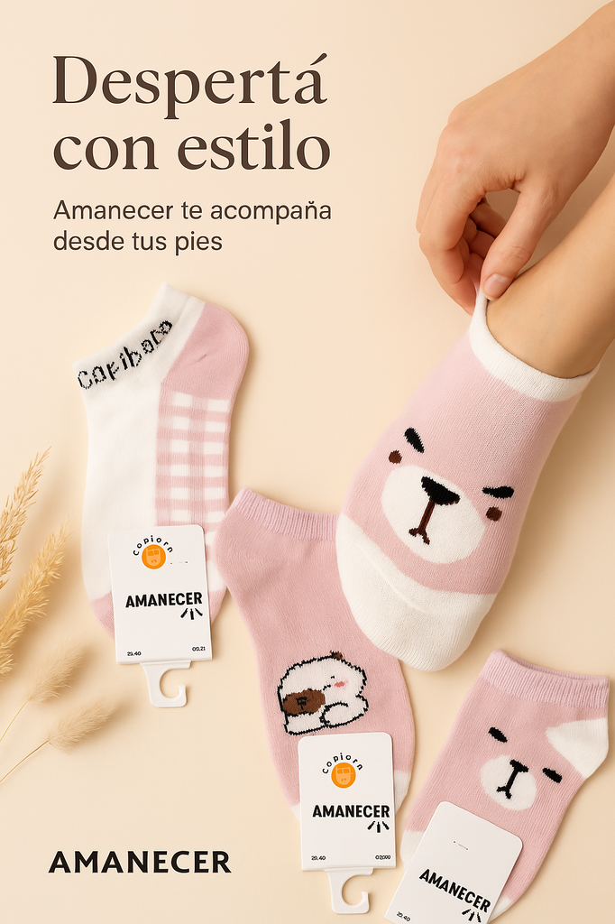 MEDIA SOQUETE- INVISIBLE DAMA ESTAMPADO &quot;AMANECER&quot;