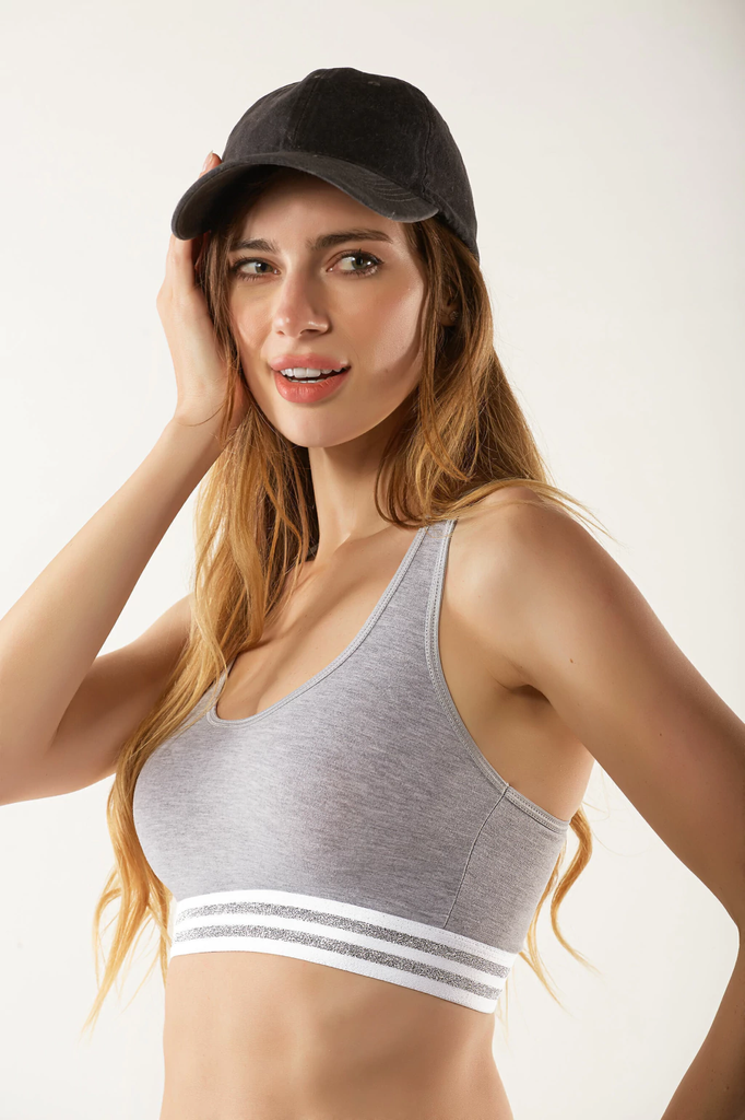 TOP DE ALGODON Y LYCRA REFORZADO CON ELASTICO DE LUREX