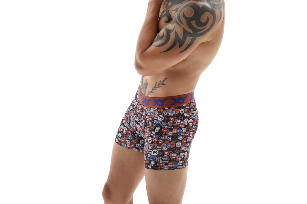 BOXER ALGODON Y LYCRA ESTAMPADO "RUTAS"