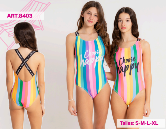 VER. MALLA ENTERA TEENS ESTAMPADA RAYADA