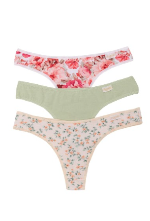 PACK X3 COLALES ESPECIAL DE ALGODÓN Y LYCRA ESTAMPADA "VINTAGE"