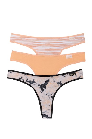 PACK X3 COLALES ESPECIAL DE ALGODÓN Y LYCRA ESTAMPADA "DURAZNO"