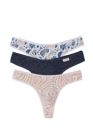 PACK X3 COLALES DE ALGODÓN Y LYCRA ESTAMPADA "MEDITERRANEO"