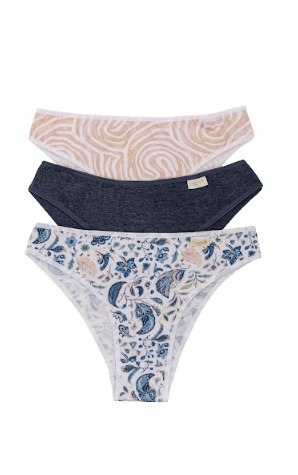 PACK X3 VEDETINA DE ALGODÓN Y LYCRA ESTAMPADA &quot;MEDITERRANEO&quot;