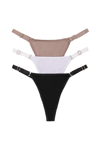 PACK X3 TANGA DE ALGODÓN Y LYCRA CON BRETEL ANCHO