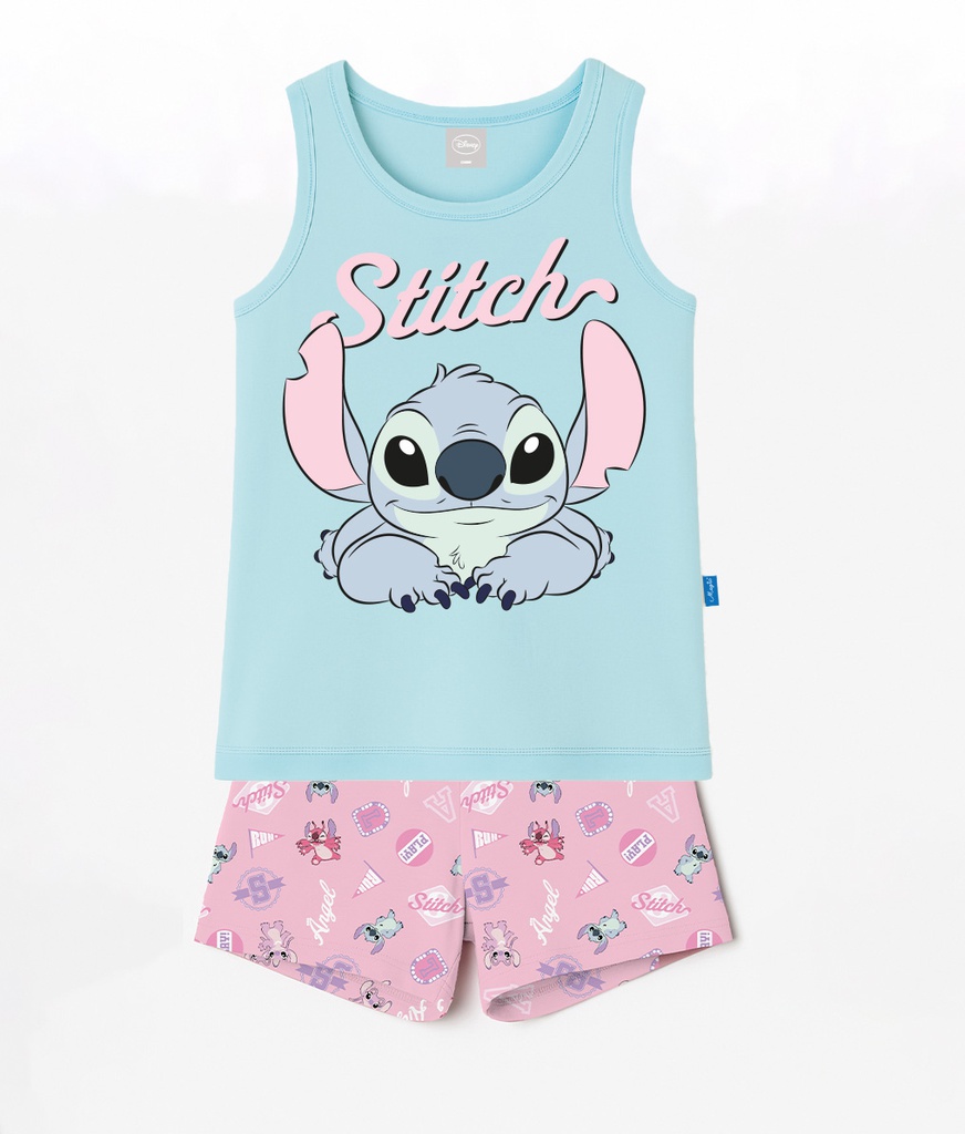 VER. PIJAMA MUSCULOSA Y SHORT ESTAMPADO &quot;STITCH&quot;