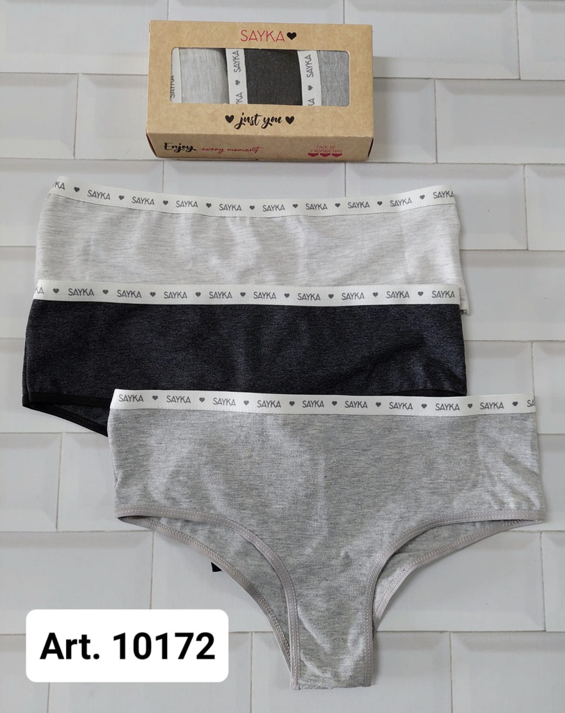 PACK X3 CULOTTE CLASICO DE ALGODÓN Y LYCRA CON ELASTICO PERSONALIZADO