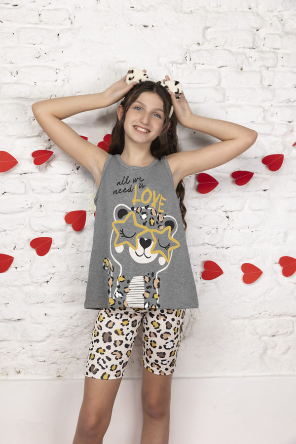 VER. PIJAMA NENA MUSCULOSA Y CALZA &quot;PRINT&quot;