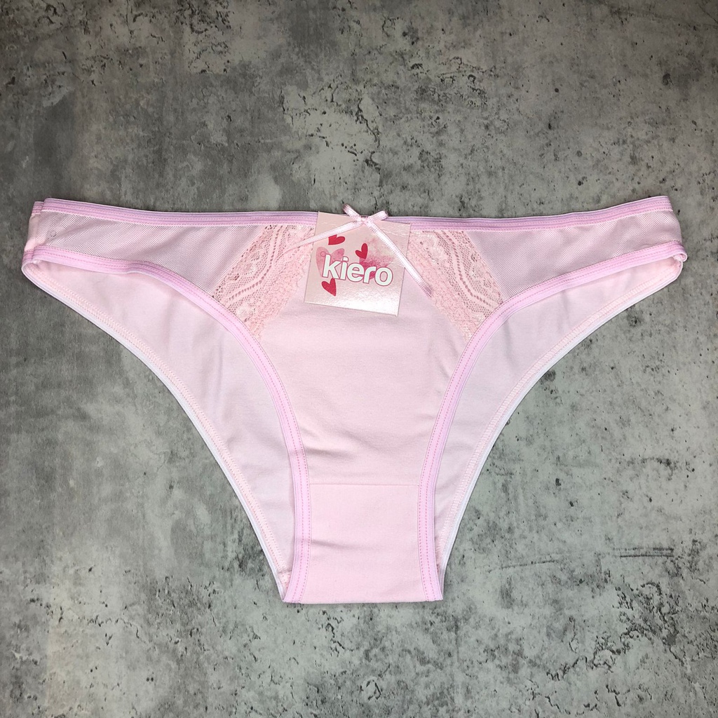 ROSA VEDETINA DE ALGODÓN Y LYCRA CON PUNTILLA