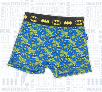 VER. BOXER DE MODAL SUBLIMADO CON ELASTICO PERSONALIZADO "BATMAN" INV.