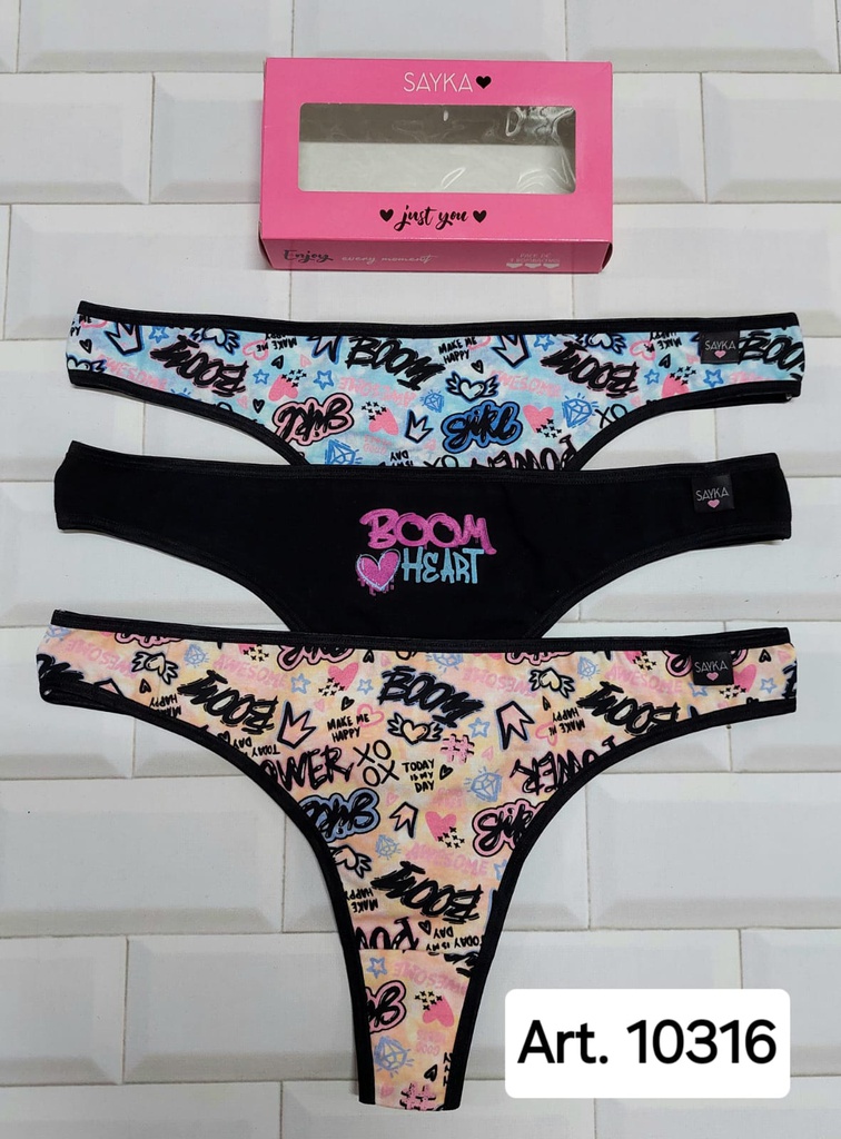 PACK X3 COLALES MAX DE ALGODÓN Y LYCRA ESTAMPADA