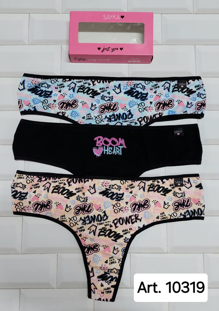 PACK X3 CULOTELESS MAX DE ALGODÓN Y LYCRA ESTAMPADO