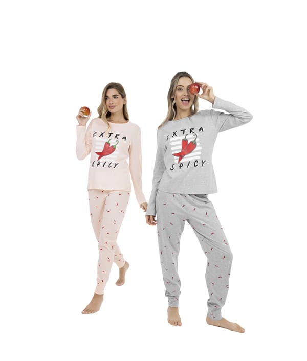 DESCUENTO 10% LIQUIDACION DE TEMPORADA! INV. PIJAMA DAMA MANGA LARGA DE ALGODÓN ESTAMPADO