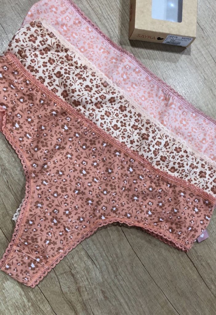PACK X3 CULOTELESS MAX DE ALGODÓN Y LYCRA ESTAMPADO