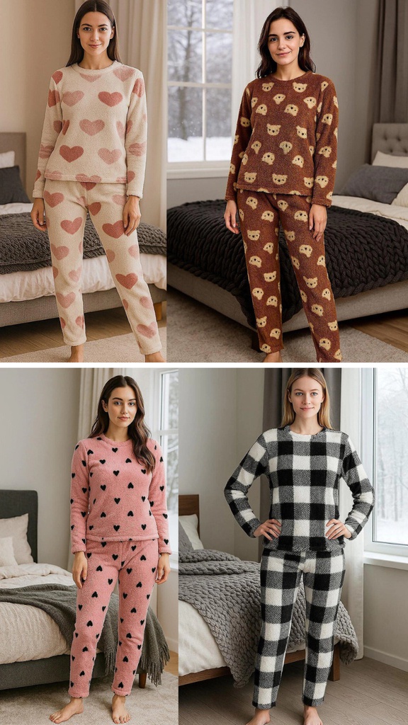  INV. PIJAMA DE CORDERITO ESTAMPADO