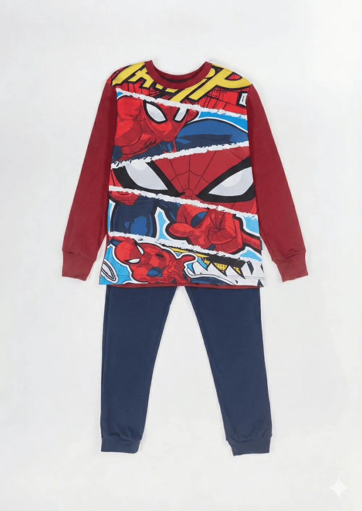 INV. PIJAMA DE ALGODÓN Y MODAL SUBLIMADO CON PANTALON LISO "SPIDER MAN"