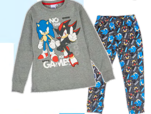 DESCUENTO 10% LIQUIDACION DE TEMPORADA! INV. PIJAMA DE ALGODÓN SUBLIMADO CON PANTALON DE MODAL SUBLIMADO "SONIC"