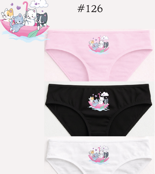 PACK X3 BOMBACHA DE NENA DE ALGODÓN Y LYCRA CON ESTAMPA LOCALIZADA