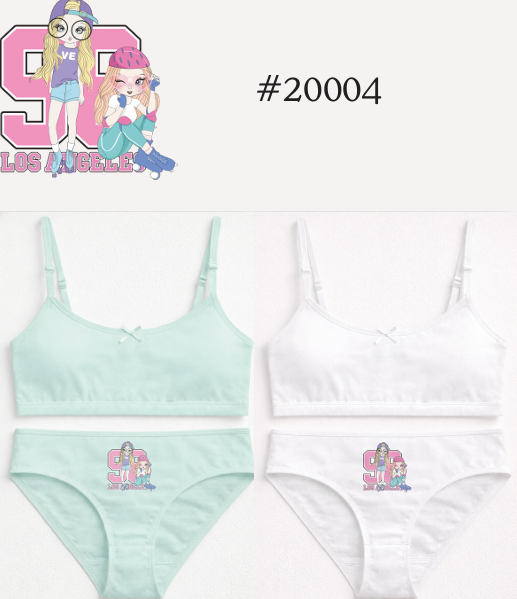 CONJUNTO NENA ESTAMPADO DE ALGODÓN Y LYCRA CON BRETELES FINOS Y ESTAMPA LOCALIZADA