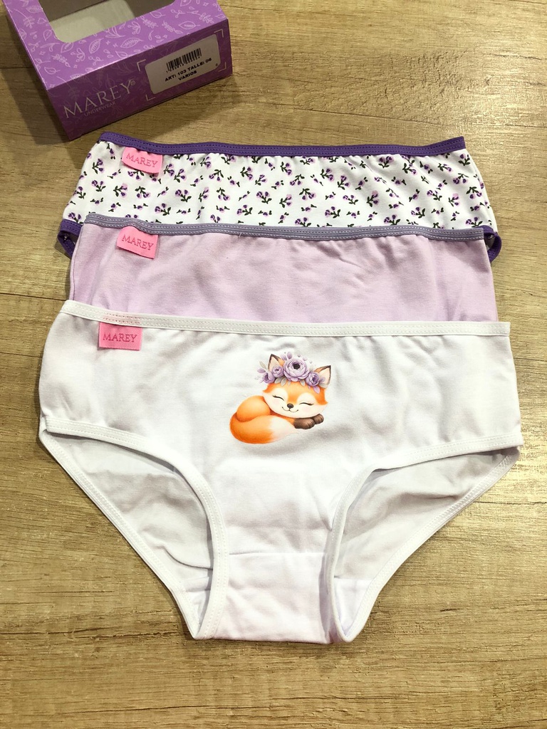 PACK X3 BOMBACHA NENA ESTAMPADA DE ALGODÓN Y LYCRA