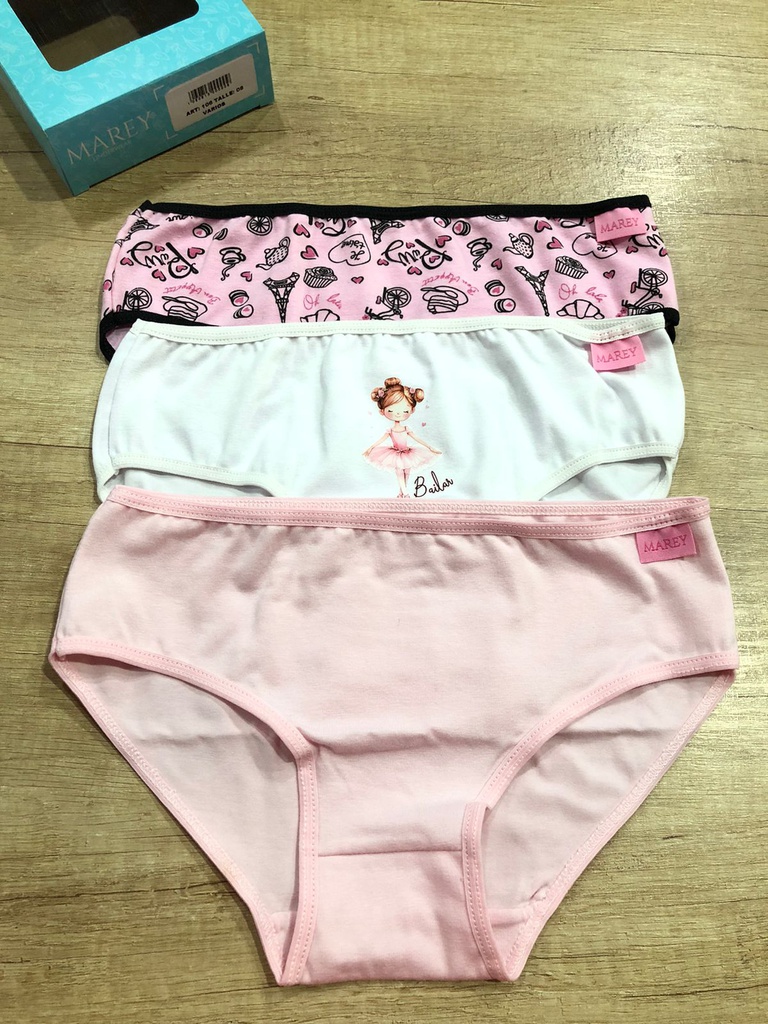 PACK X3 BOMBACHA NENA ESTAMPADA DE ALGODÓN Y LYCRA