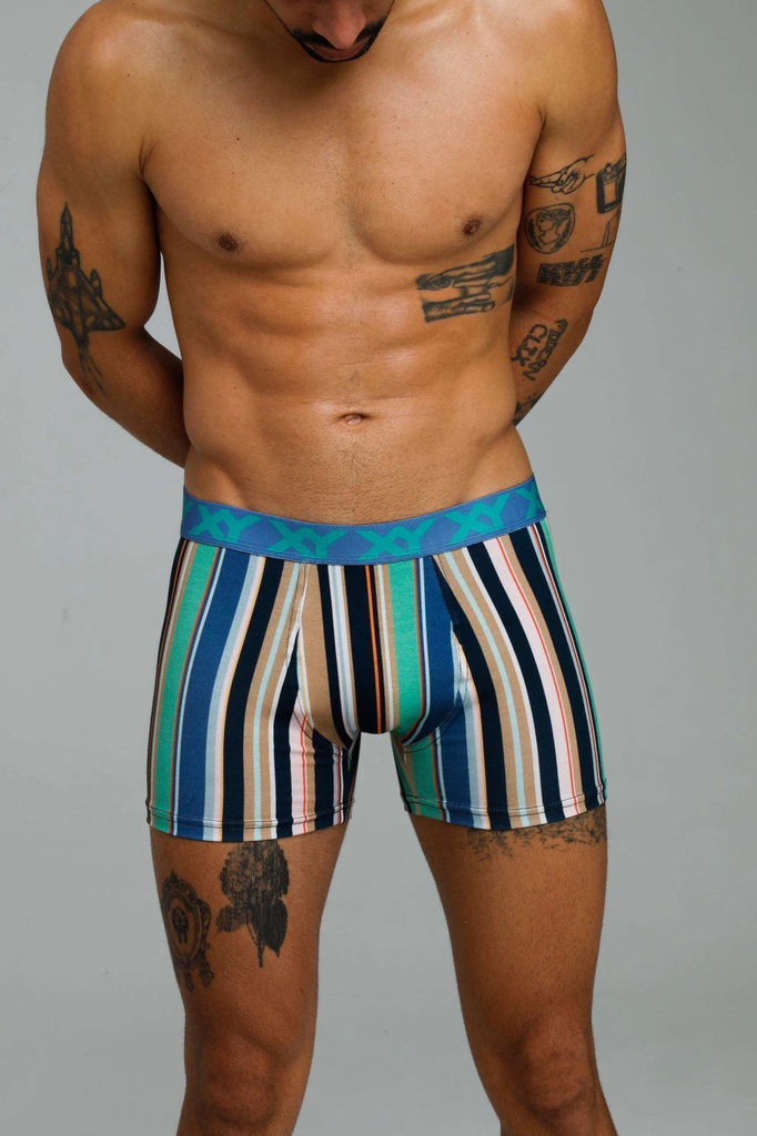 BOXER DE ALGODÓN Y LYCRA ESTAMPADO "RAYADO"