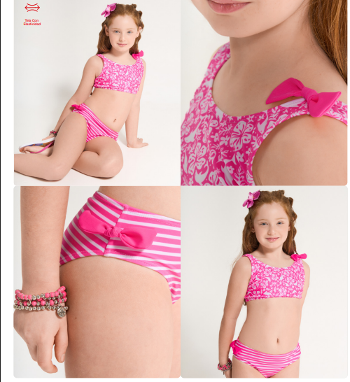 VER. MALLA BIKINI NENA TOP ESTAMPADA CON MOÑOS