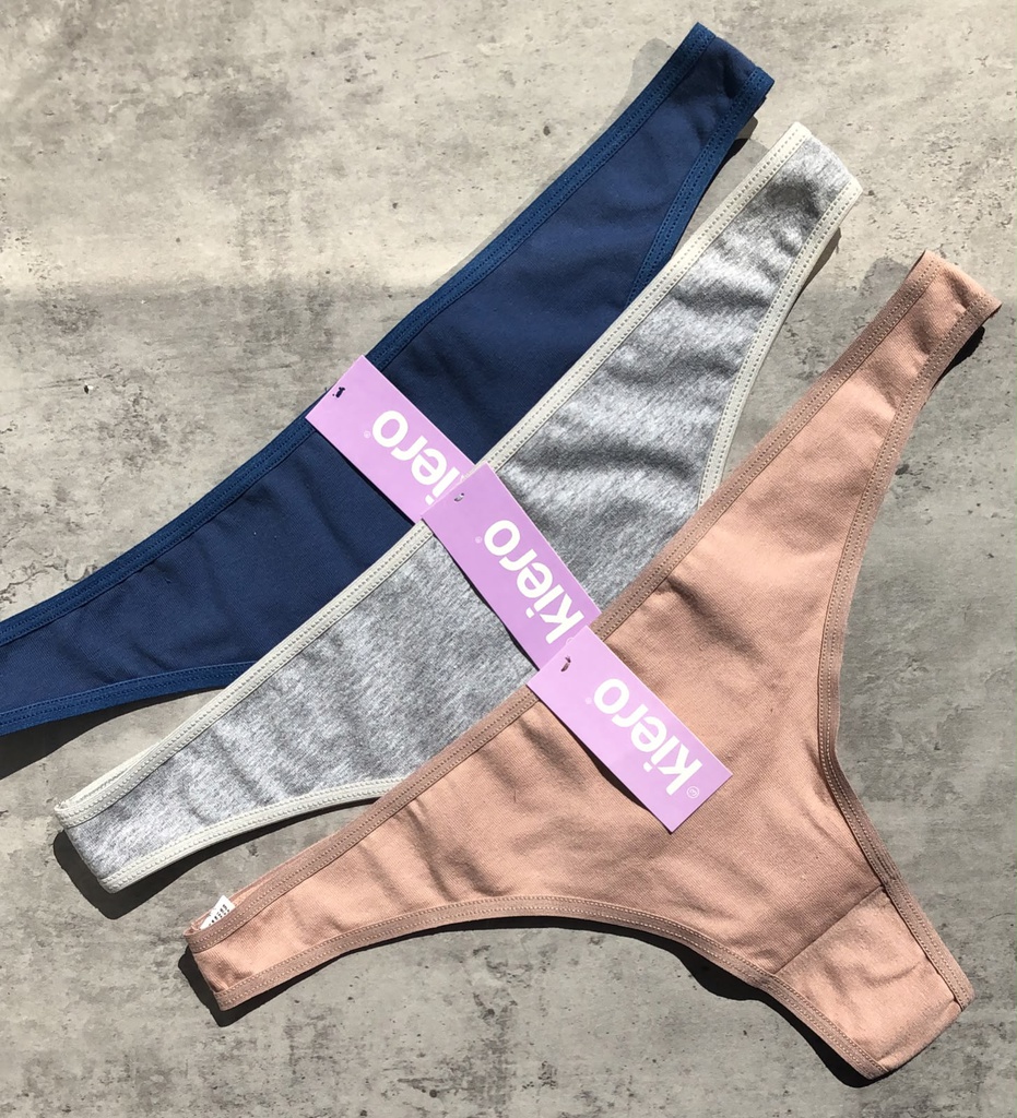 PACK X3 COLALES DE ALGODÓN Y LYCRA LISAS