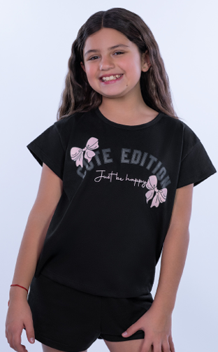 VER. PIJAMA NENA REMERA MANGAS CORTAS ESTAMPADA Y SHORT LISO