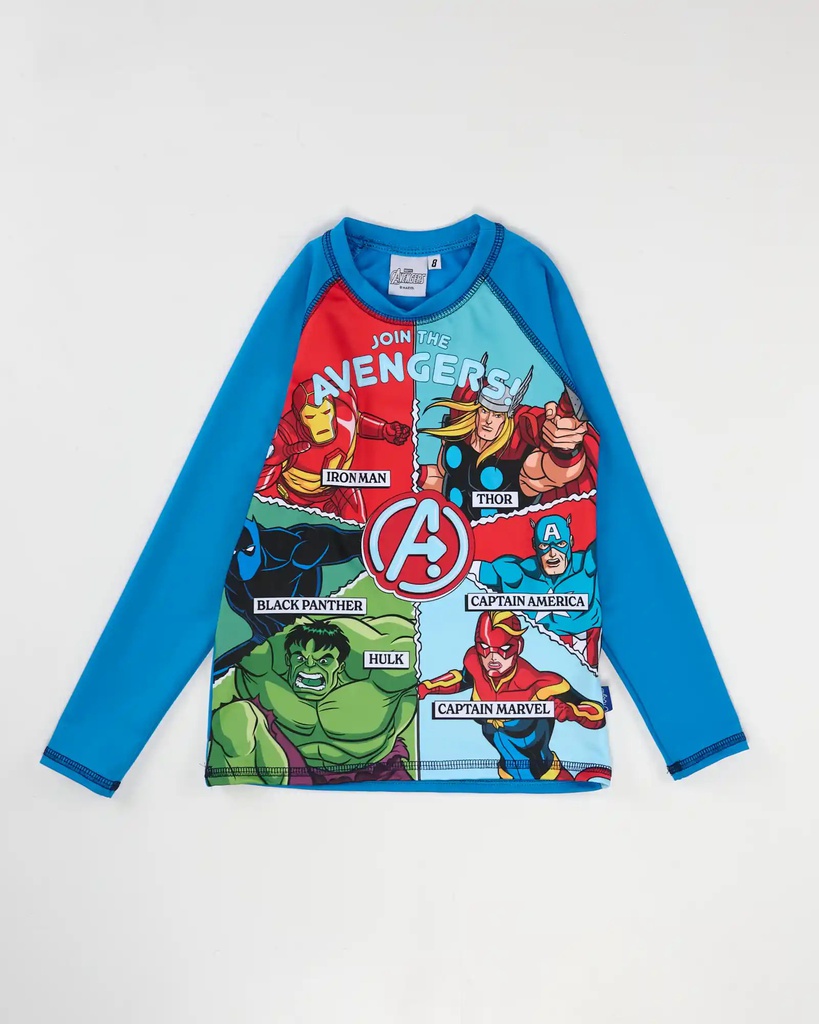 VER. REMERA CON PROTECCION UV DE MICROFIBRA SUBLIMADA "AVENGERS"