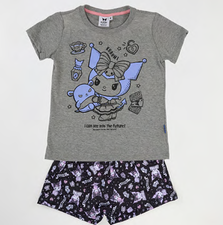 VER. PIJAMA DE ALGODÓN ESTAMPADO Y SHORT SUBLIMADO "KUROMI"