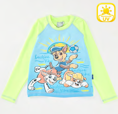 VER. REMERA CON PROTECCION UV "PAW PATROL"