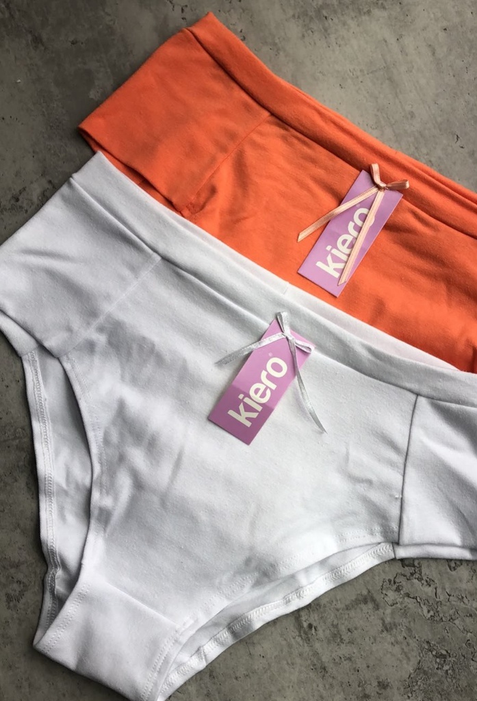 PACK X2 TIRO CORTO DE ALGODÓN Y LYCRA LISA CON CINTURA DOBLE