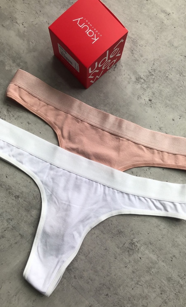 PACK X2 COLALES DE ALGODÓN CON ELASTICO ROSA Y BLANCA