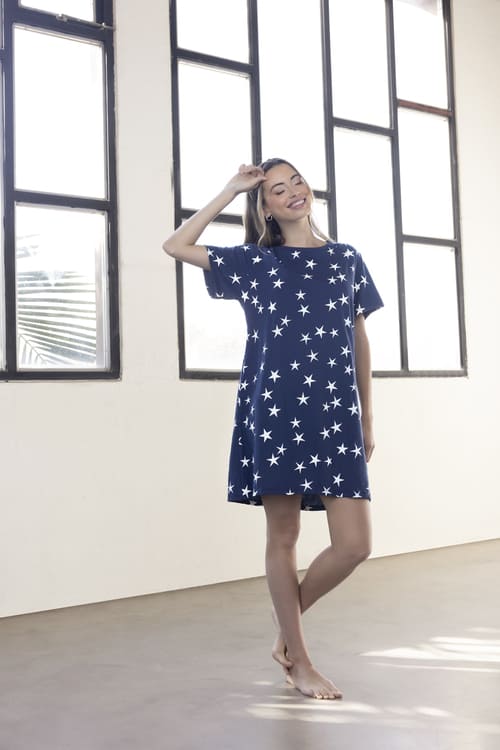 VER. CAMISON DE JERSEY ESTAMPADO "ESTRELLAS"
