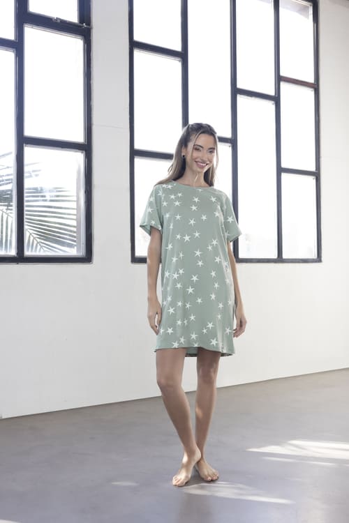 VER. CAMISON DE JERSEY ESTAMPADO "ESTRELLAS"