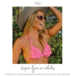 [NAIF382] BLACK! -15% OFF !! - MALLA LISA TRIÁNGULO CON VOLADOS