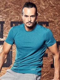 [LOD46] OFERTON - LODY SPORT REMERA HOMBRE MANGA CORTA DE MICROFIBRA Y LYCRA MELANGE CON LOGO REFLEX