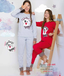 [MAR6005] DESCUENTO 15% LIQUIDACION DE TEMPORADA! I INV. PIJAMA JERSEY ESTAMPADO "BOOO"   INVIERNO