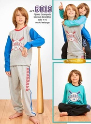 [MAR8019] LIQUIDACION ! - INV. PIJAMA INTERLOCK ESTAMPADO &quot;BASEBALL&quot;