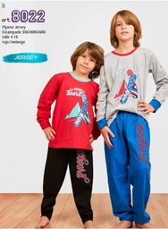 [MAR8022] LIQUIDACION ! - INV. PIJAMA JERSEY ESTAMPADO "SNOWBOARD"
