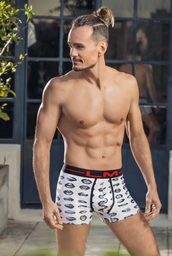 [LM881] BOXER DE ALG. LYCRA ESTAMPADO LABIOS C/ COLLERETA