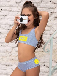 [BGX1065] OFERTON - CONJUNTO DE ALGODON Y LYCRA RAYADO CON CULOTE