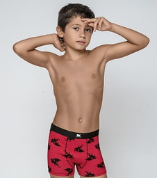 [BAK4044] BOXER NENE ALGODON Y LYCRA, ESTAMPADO DRAGONES Y ELASTICO NEGRO LISO